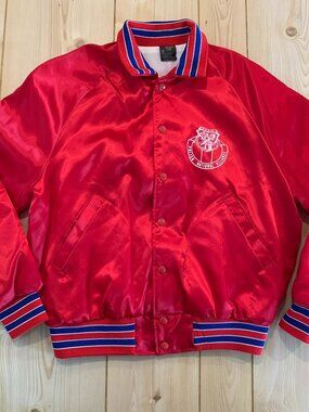 Vintage 80s Retro Aristo Jac Polish National Alliance PNA Red Windbreaker M
